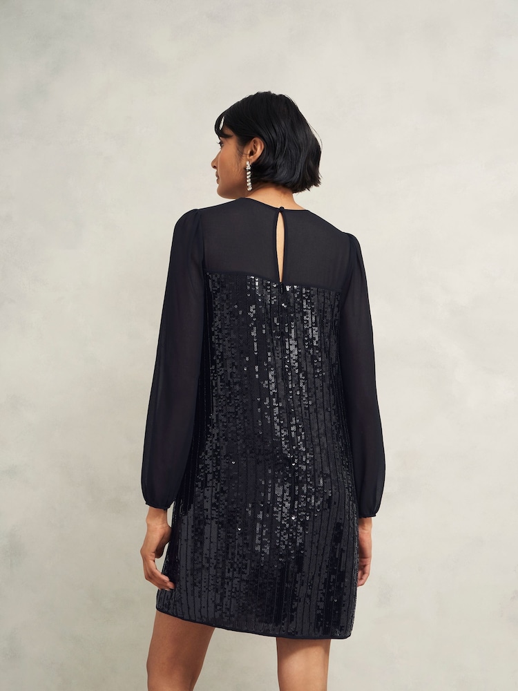 Hobbs Black Zariah Sequin Dress - Image 2 of 4