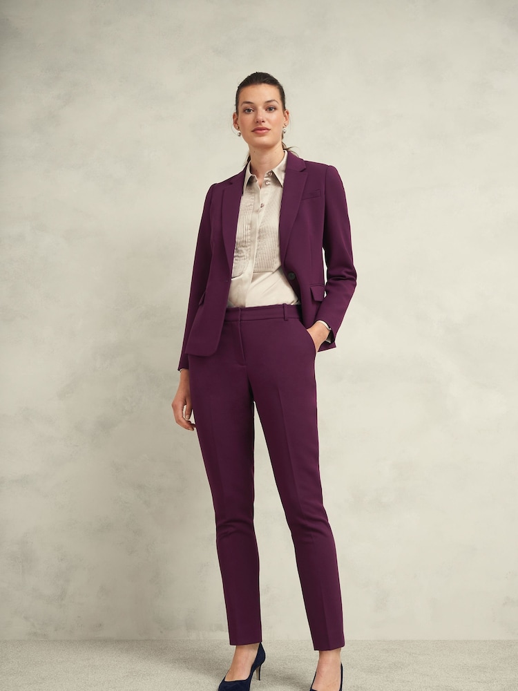Hobbs Purple Petite Sami Trousers - Image 1 of 4 Hobbs Purple Petite Sami Trousers - Image 1 of 4