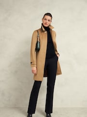 Hobbs Brown Vivienne Wool Coat - Image 1 of 4