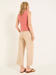 FatFace Hove Stone Wide Leg Cropped Trousers - Image 2 of 6
