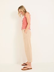FatFace Hove Stone Wide Leg Cropped Trousers - Image 3 of 6