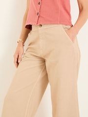 FatFace Hove Stone Wide Leg Cropped Trousers - Image 5 of 6