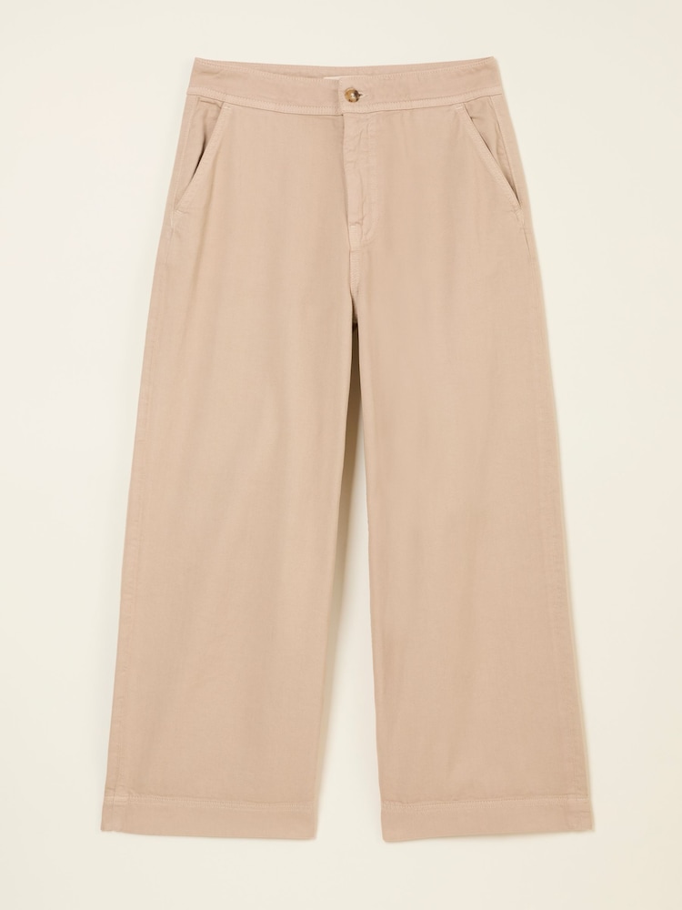 FatFace Hove Stone Wide Leg Cropped Trousers - Image 6 of 6
