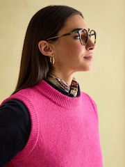 Joules Holly Bright Pink Regular Fit Knitted Vest - Image 4 of 8