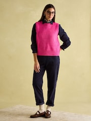 Joules Holly Bright Pink Regular Fit Knitted Vest - Image 5 of 8