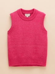 Joules Holly Bright Pink Regular Fit Knitted Vest - Image 8 of 8