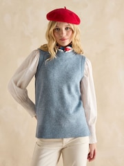Joules Holly Blue Longline Knitted Vest - Image 1 of 6