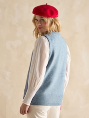 Joules Holly Blue Longline Knitted Vest - Image 2 of 6