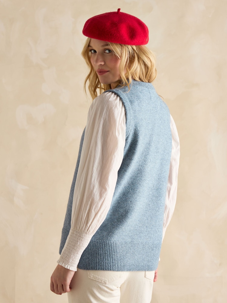 Joules Holly Blue Longline Knitted Vest - Image 2 of 6