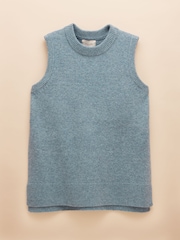 Joules Holly Blue Longline Knitted Vest - Image 6 of 6