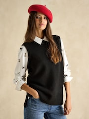 Joules Holly Black Longline Knitted Vest - Image 1 of 7