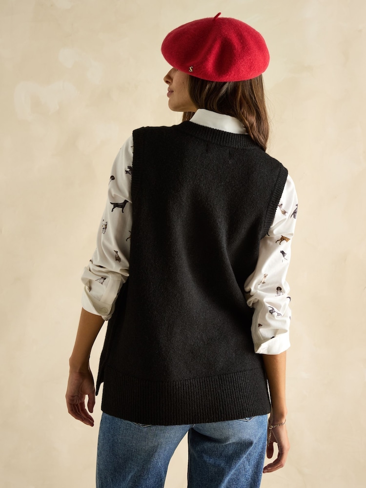 Joules Holly Black Longline Knitted Vest - Image 2 of 7