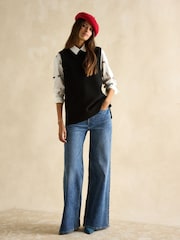 Joules Holly Black Longline Knitted Vest - Image 6 of 7