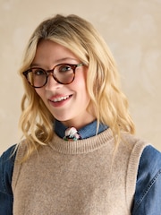 Joules Holly Brown Longline Knitted Vest - Image 4 of 6