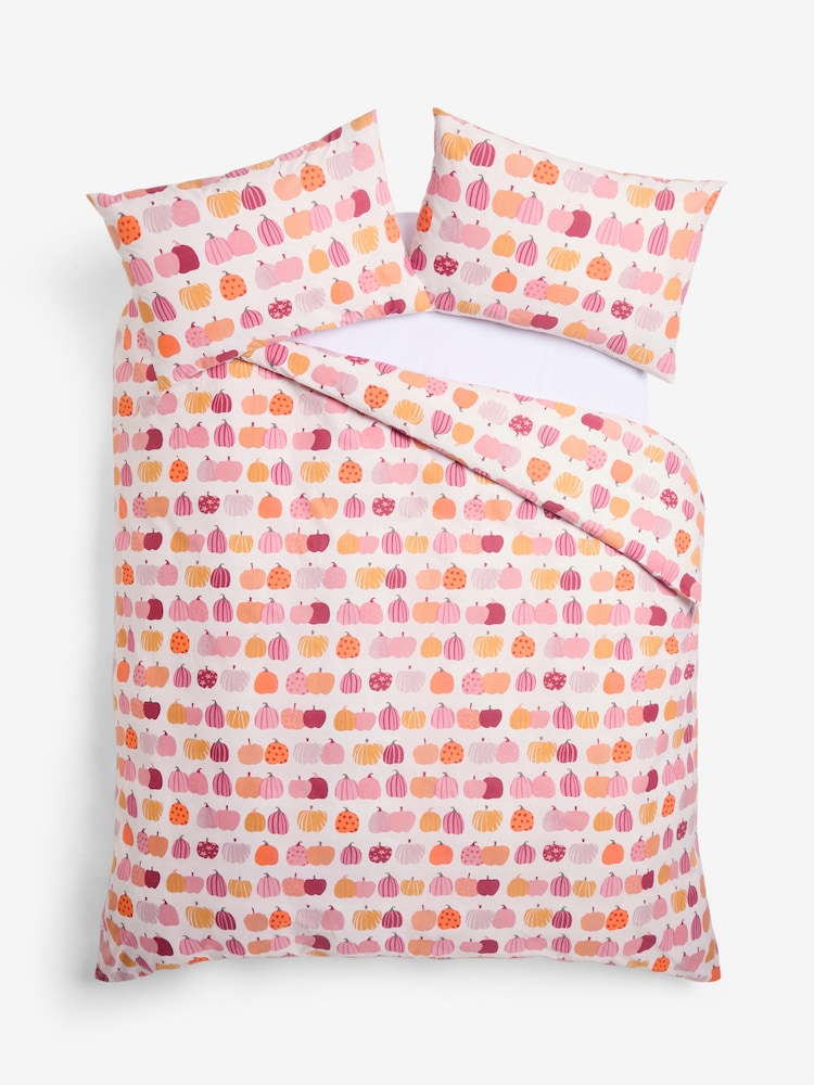 Multi Orange Pumpkin Duvet Cover and Pillowcase Set - Image 6 of 6