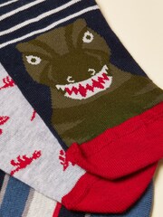 Joules Neat Feet Navy/Red 3 Pack Socks - Image 2 of 3