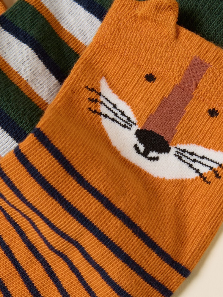Joules Neat Feet Orange/Navy 3 Pack Socks - Image 2 of 3 Joules Neat Feet Orange/Navy 3 Pack Socks - Image 2 of 3