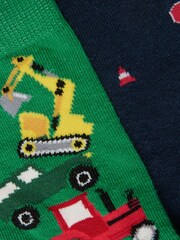 Joules Neat Feet Green/Navy 3 Pack Socks - Image 3 of 3