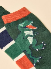 Joules Kids Warmly Green Cosy Sock 2 Pack - Image 2 of 3