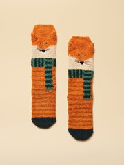 Joules Kids Fluffy Orange Character Socks - Image 1 of 3