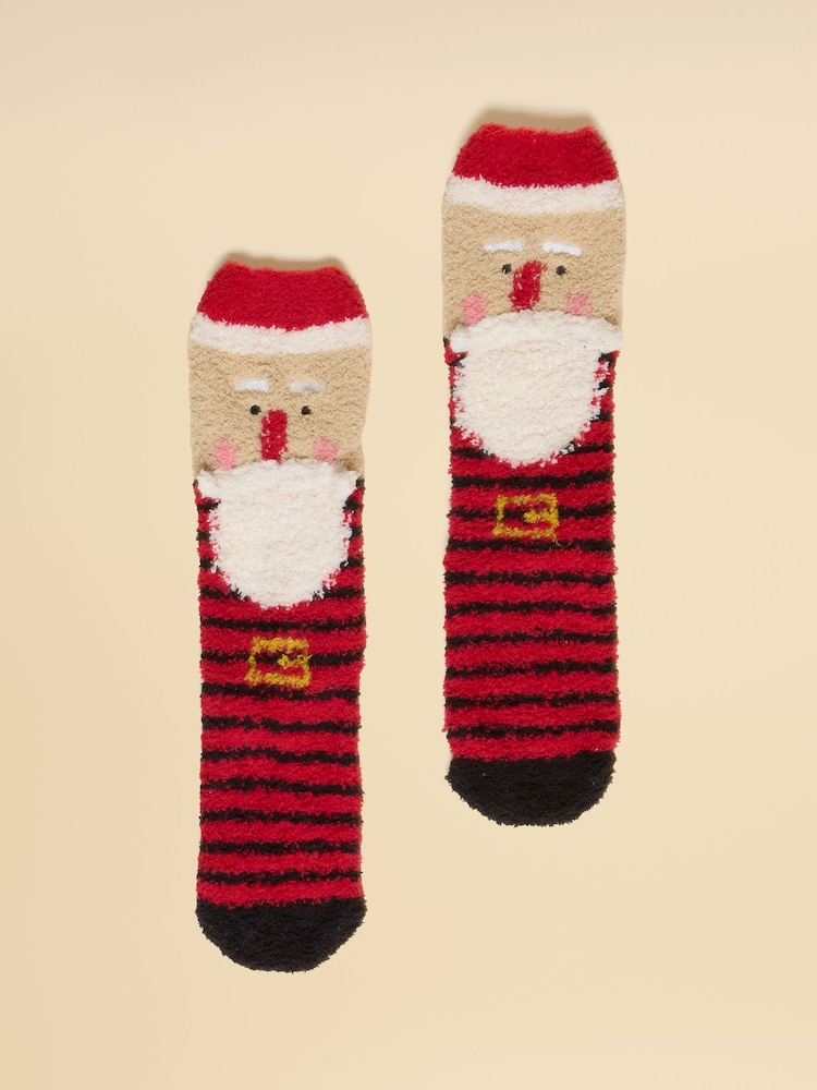 Santa - Joules Kids Fluffy Socks - Bild 1 von 3