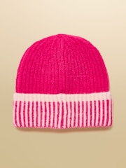Joules Kids Wanderer Bright Pink Beanie Hat - Image 2 of 4