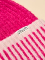 Joules Kids Wanderer Bright Pink Beanie Hat - Image 3 of 4