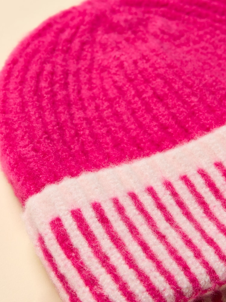 Joules Kids Wanderer Bright Pink Beanie Hat - Image 4 of 4 Joules Kids Wanderer Bright Pink Beanie Hat - Image 4 of 4