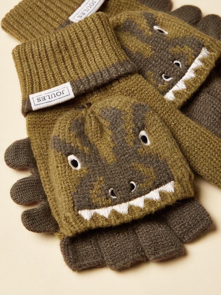 Joules Carey Green Character Gloves - Image 3 of 3