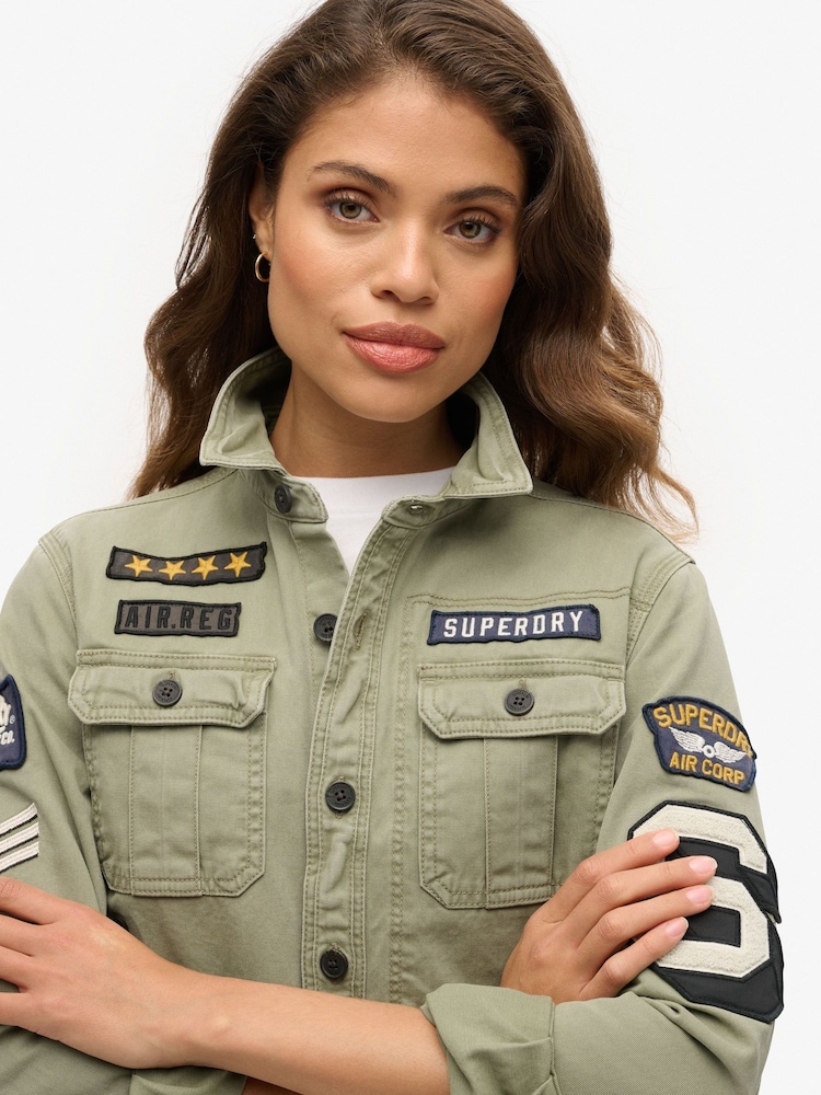 Superdry Green 100% Cotton Long Sleeve Scout Shirt - Image 2 of 2