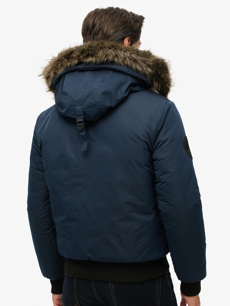 Superdry Blue Everest Bomber Jacket - Image 2 of 7 Superdry Blue Everest Bomber Jacket - Image 2 of 7