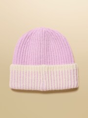 Joules Kids Wanderer Lilac Purple Beanie Hat - Image 2 of 4