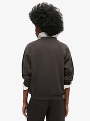 Superdry Black Relaxed Fit Essential Logo Sweatshirt - Image 3 of 7