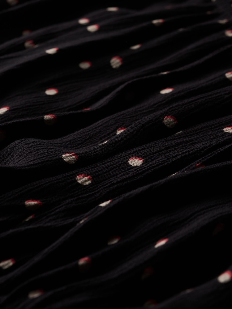 Superdry Black Smocked Short Sleeve Crop Top - Image 7 of 7 Superdry Black Smocked Short Sleeve Crop Top - Image 7 of 7