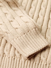 Superdry Nude 100% Cotton Slouchy Cable Roll Neck Jumper - Image 5 of 5