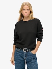Superdry Grey 100% Cotton Slouchy Knitted Crew Sweatshirt - Image 3 of 6