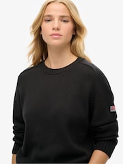 Superdry Grey 100% Cotton Slouchy Knitted Crew Sweatshirt - Image 4 of 6