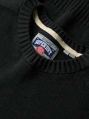 Superdry Grey 100% Cotton Slouchy Knitted Crew Sweatshirt - Image 6 of 6