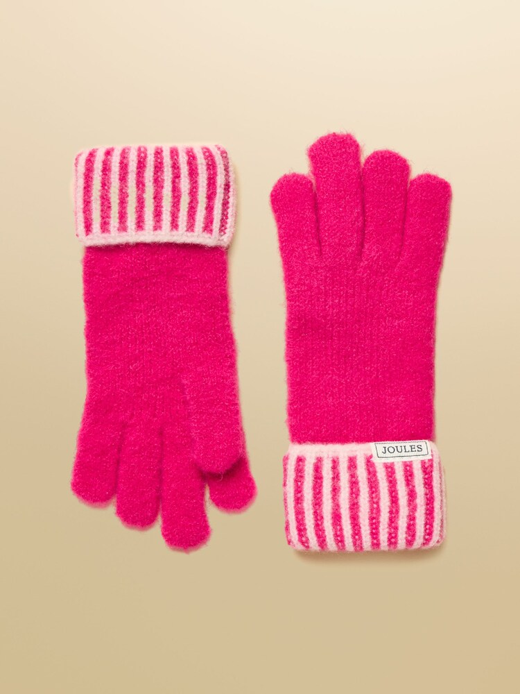 Joules Wanderer Bright Pink Gloves - Image 1 of 3 Joules Wanderer Bright Pink Gloves - Image 1 of 3