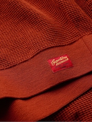 Superdry Orange 100% Cotton Textured Crew Knitted Jumper - Image 6 of 6