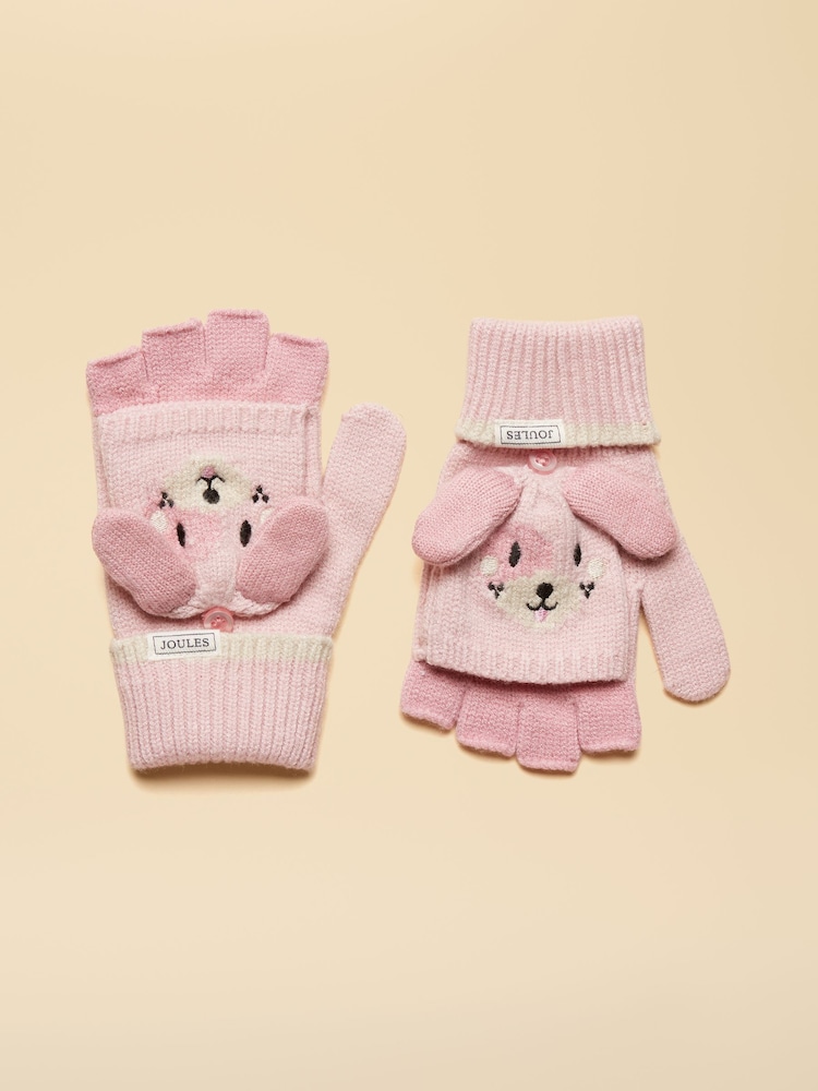 Joules Carey Pink Character Gloves - Image 1 of 3 Joules Carey Pink Character Gloves - Image 1 of 3