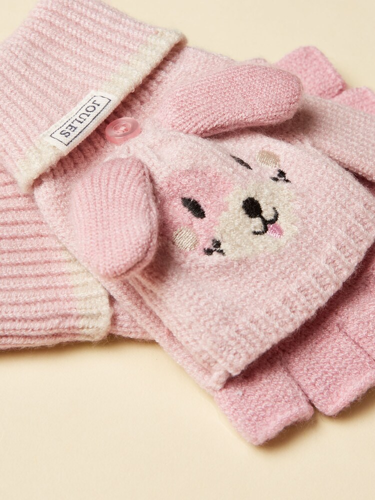 Joules Carey Pink Character Gloves - Image 3 of 3 Joules Carey Pink Character Gloves - Image 3 of 3