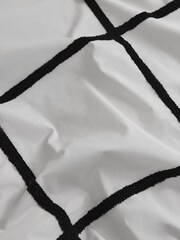 Natural Tufted Check 100% Cotton Duvet Cover and Pillowcase Set - Image 3 of 4