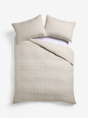 Natural Quilted Duvet Cover and Pillowcase Set - Image 3 of 4