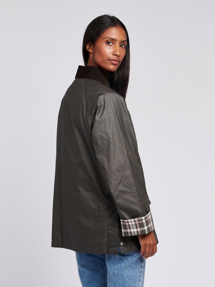 U.S. Polo Assn. Grey Womens Waxed 100% Cotton Short Parka - Image 2 of 11