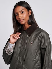 U.S. Polo Assn. Grey Womens Waxed 100% Cotton Short Parka - Image 5 of 11