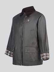 U.S. Polo Assn. Grey Womens Waxed 100% Cotton Short Parka - Image 9 of 11