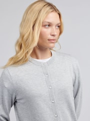 U.S. Polo Assn Grey Womens Crafted Fine Knit Cardigan - Image 2 of 6