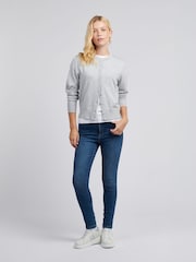 U.S. Polo Assn Grey Womens Crafted Fine Knit Cardigan - Image 3 of 6