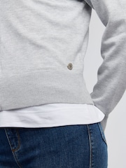 U.S. Polo Assn Grey Womens Crafted Fine Knit Cardigan - Image 5 of 6